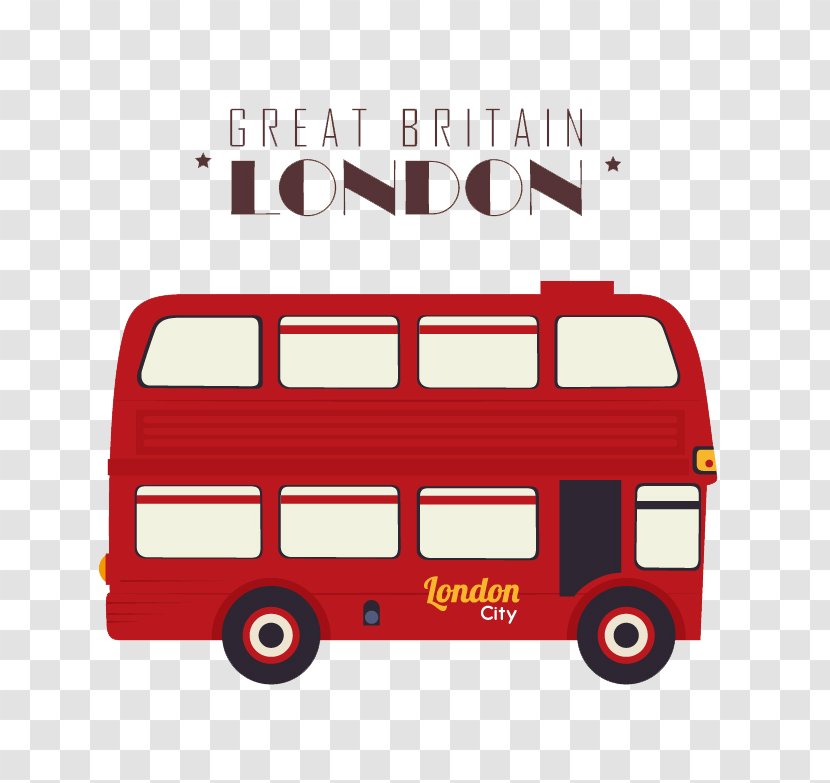London Double-decker Bus Illustration - Photography - Vector Red Transparent PNG