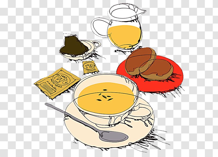 Japanese Cuisine Food Breakfast Chinese Illustration - Yellow - Biscuits And Transparent PNG
