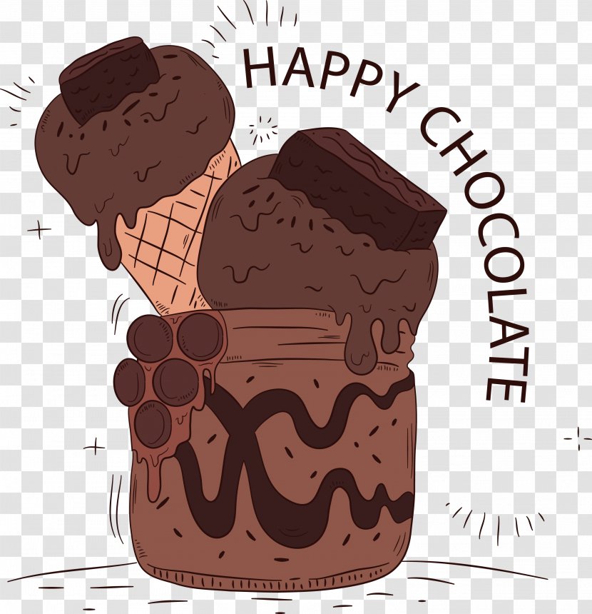 Chocolate Ice Cream Cake Cones Transparent PNG