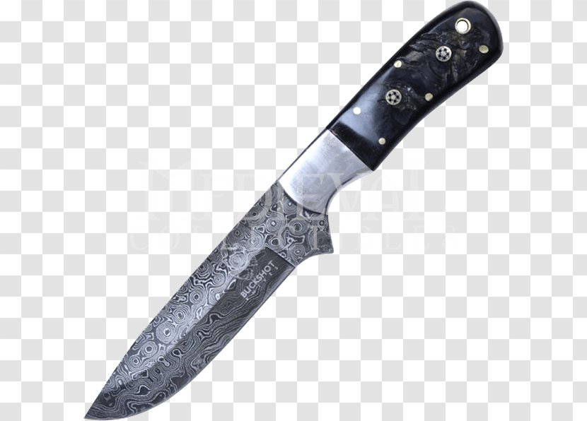 Bowie Knife Throwing Hunting & Survival Knives Utility - Damascus Steel Transparent PNG