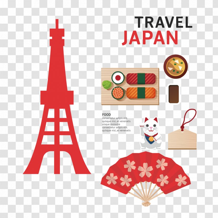 Culture Of Japan Euclidean Vector Illustration - Japanese Tokyo Tower Elements Transparent PNG