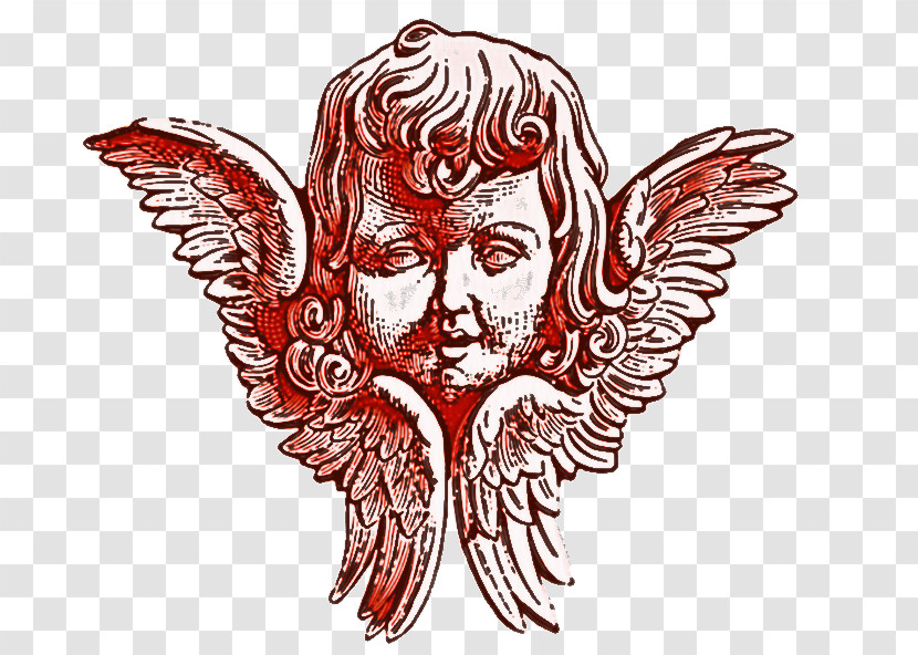 Head Wing Drawing Tattoo Angel Transparent PNG