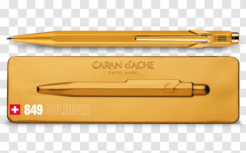 Caran D'ache 849 Ballpoint Pen Pencil - Stationery - Golden Transparent PNG