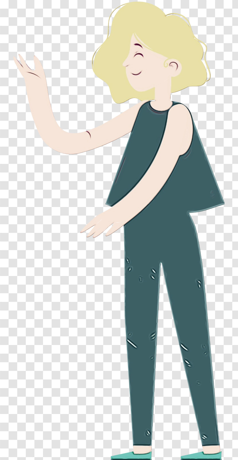 Cartoon Teal Male Happiness Microsoft Azure Transparent PNG
