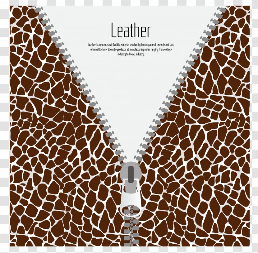 Giraffe Persian Leopard Clothing Zipper - Features Transparent PNG