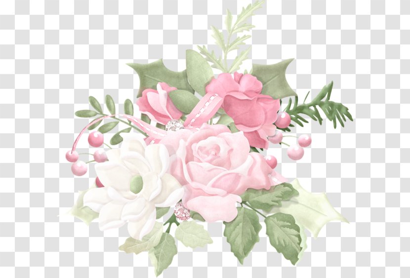 Cabbage Rose Flower Bouquet Christmas Day Garden Roses - Holiday Transparent PNG