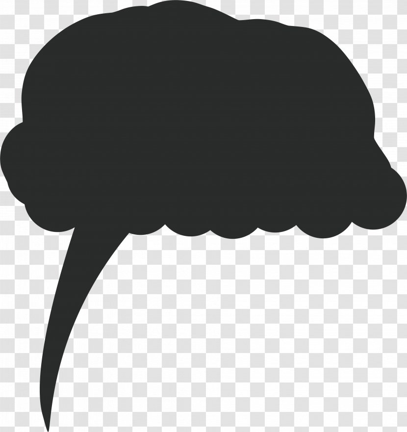 Speech Balloon Black And White - Silhouette - Dialogue Box Transparent PNG