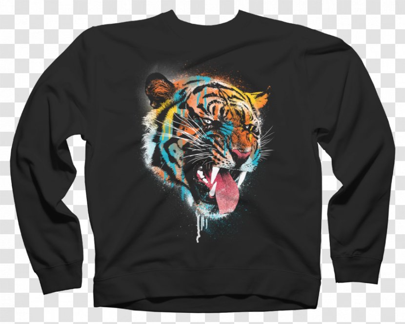 Tiger Paper Drawing T Shirt Painting Outerwear Transparent Png - shirt police tie badge mic roblox