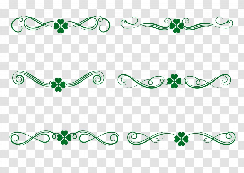 Four-leaf Clover Saint Patricks Day - Border - Header Transparent PNG