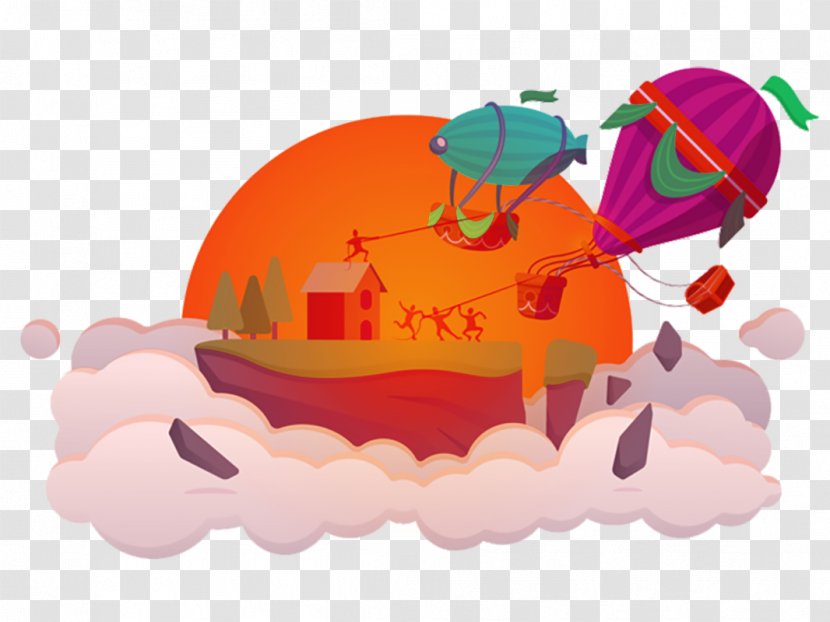 Cartoon - Rgb Color Model - Cloud Balloon Banner Decoration Transparent PNG
