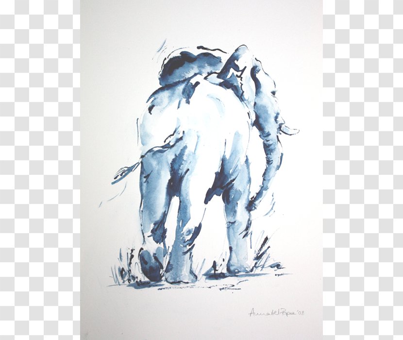 Watercolor Painting Elephantidae Drawing Transparent PNG
