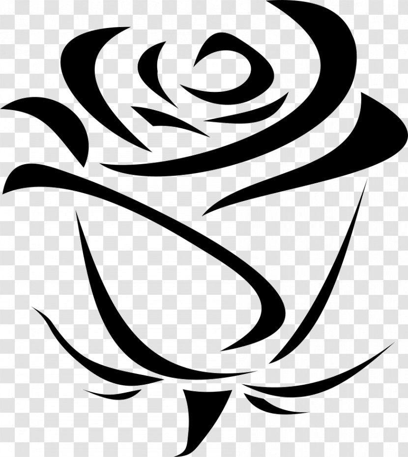 Beach Rose Flower Clip Art - Monochrome Photography Transparent PNG