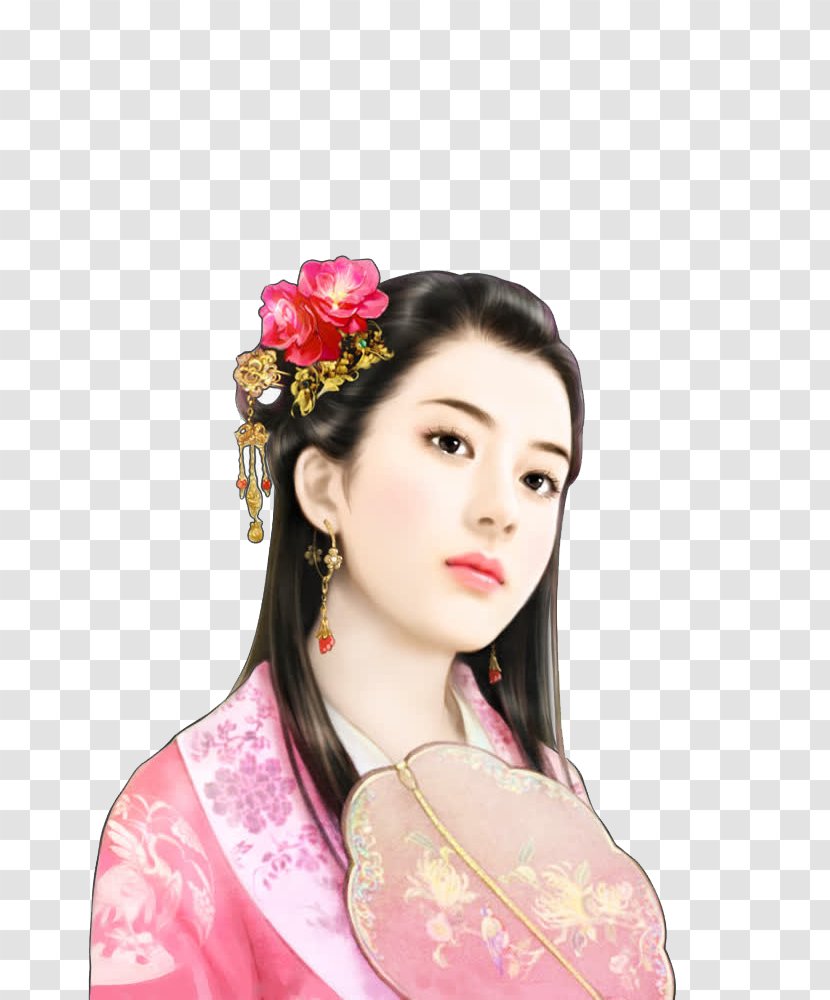 Drawing Female Painting Illustration - Tree - Chinese Ancient Woman Wind Transparent PNG
