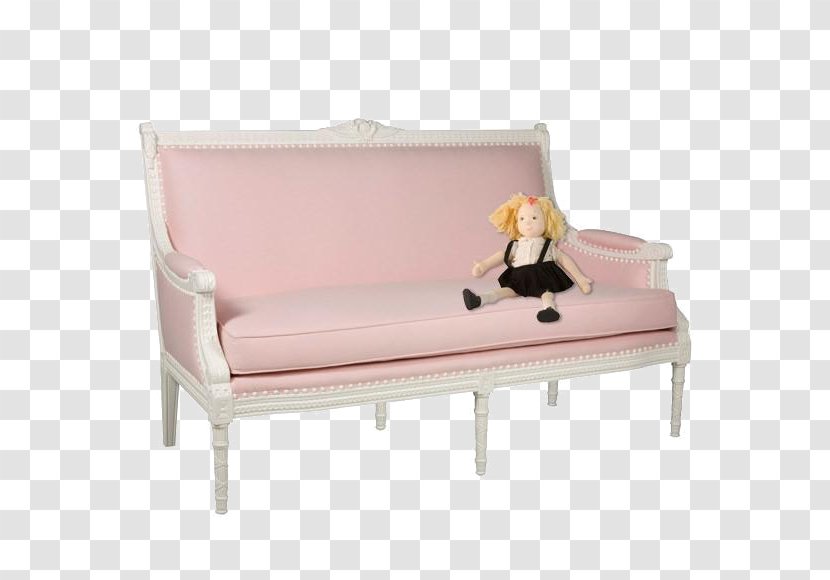 Sofa Bed Couch Pink Furniture - Loveseat Transparent PNG