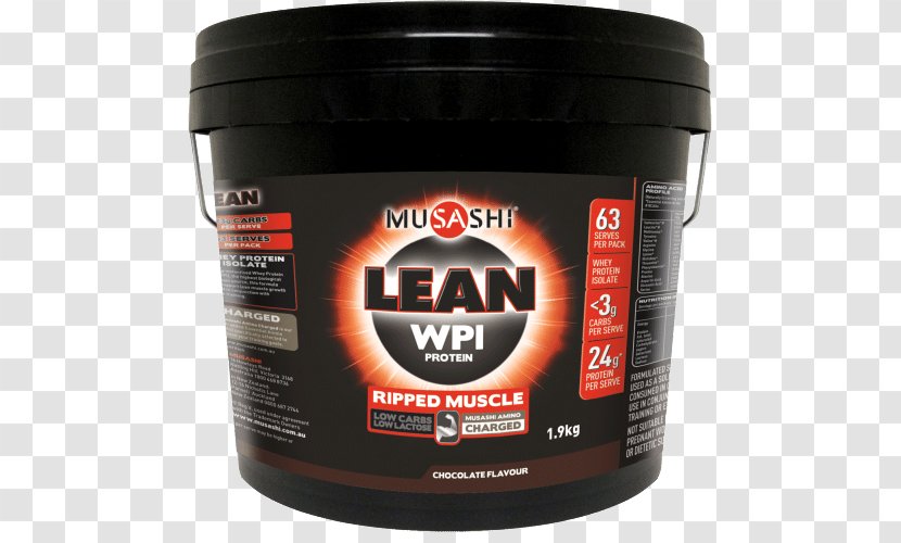 Musashi Lean WPI Whey Protein Isolate Product Brand Ingredient - Flavor - Organic Chocolate Milk Bulk Transparent PNG