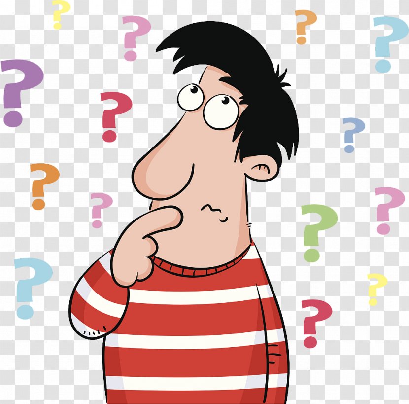 A Cartoon Illustration Is Confused By Pile Of Questions - Silhouette - Heart Transparent PNG