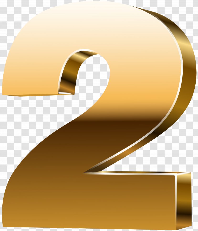 Number 3D Computer Graphics Clip Art - Text - Two Gold Image Transparent PNG