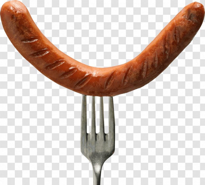 Sausage Hot Dog Barbecue - Cutlery Transparent PNG