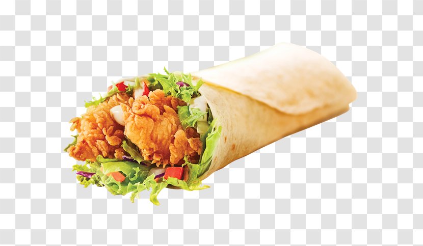 KFC Burrito Fried Chicken Korean Taco Wrap - Chinese Food - Shawarma Transparent PNG