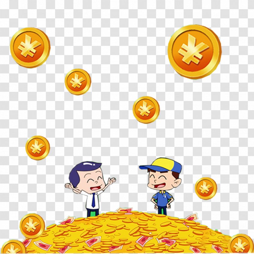 Gold Coin - Emoticon - Year-end Bonus Element Transparent PNG