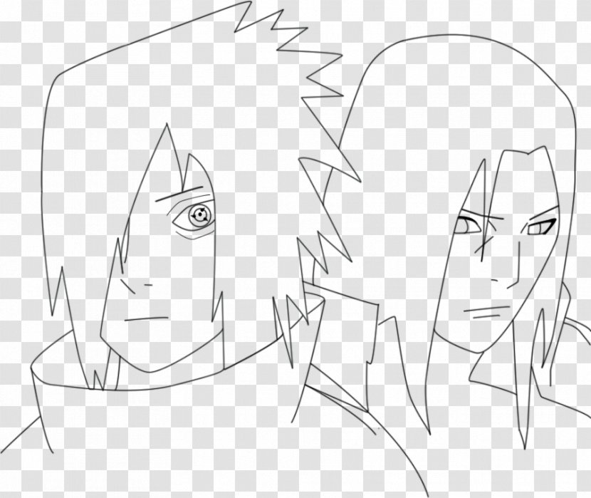 Drawing Line Art Hashirama Senju Madara Uchiha Sketch - Silhouette - SUSANOO Transparent PNG