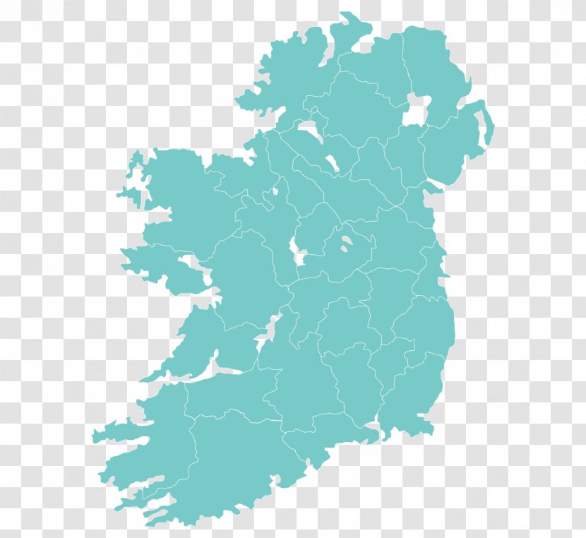 Counties Of Ireland Map Partition Hiberno-English - Early World Maps - Blue Transparent PNG