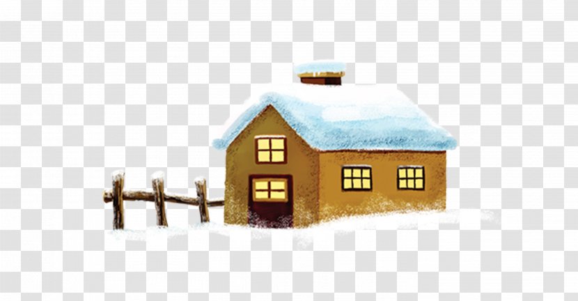 Snow Winter House - Fence Transparent PNG