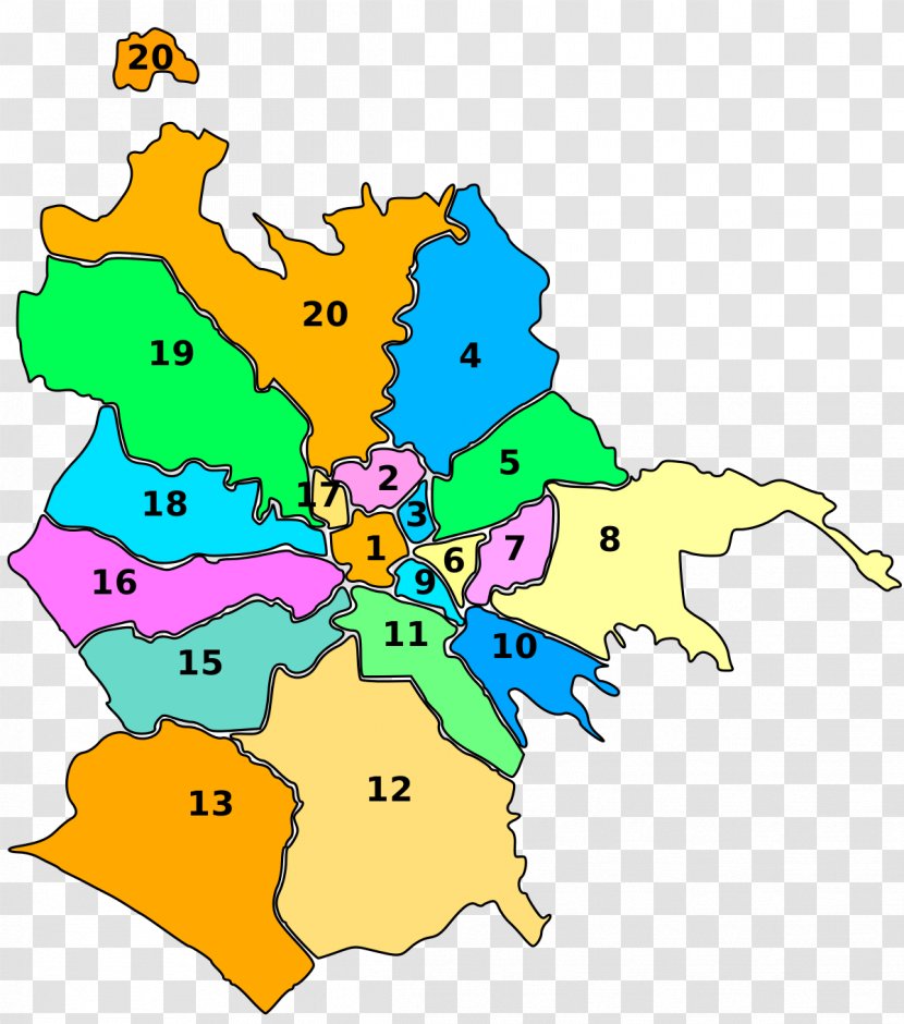 Quarters Of Rome Municipio I Parioli Map - Carta Geografica Transparent PNG