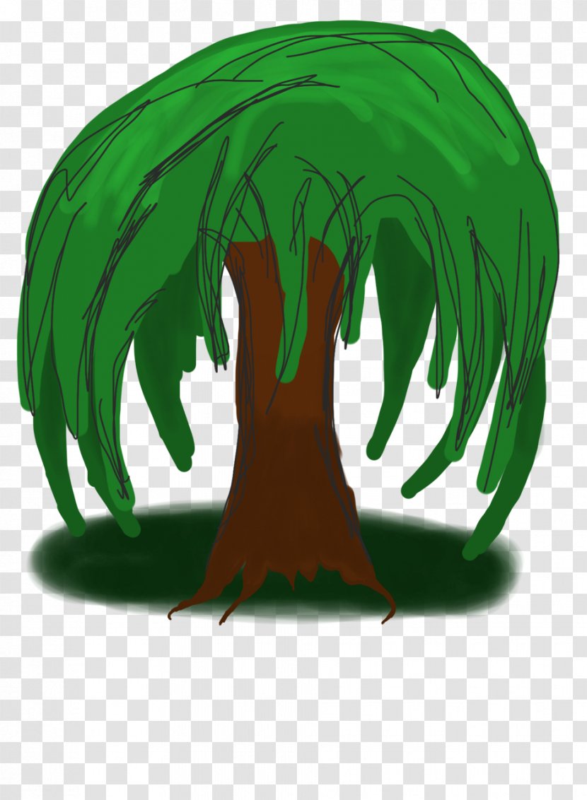 Tree Cartoon Weeping Willow Drawing - Art Transparent PNG
