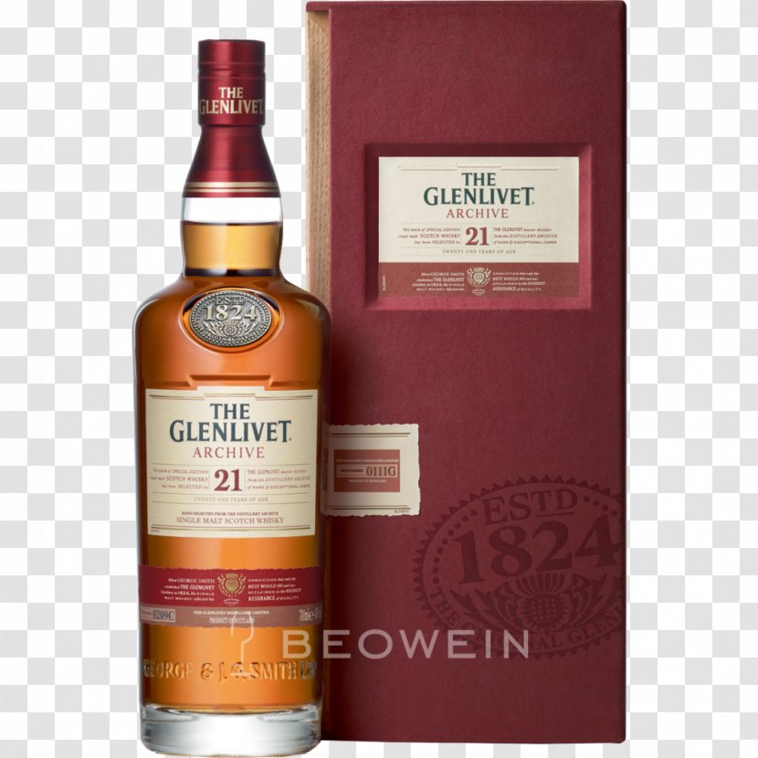 The Glenlivet Distillery Single Malt Whisky Scotch Speyside Whiskey - Bottle Transparent PNG