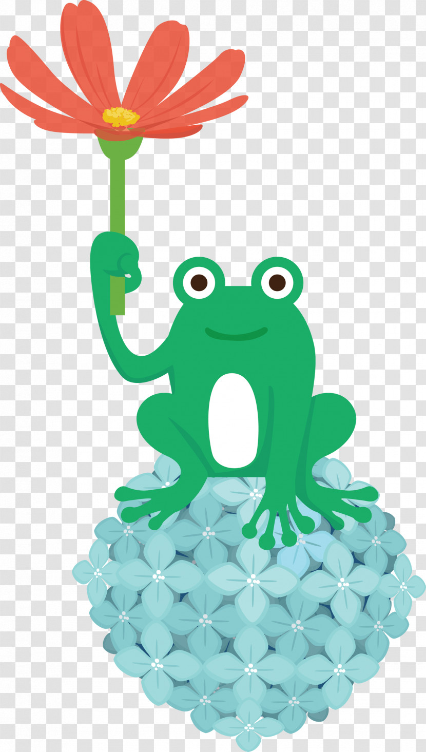 Frogs Cartoon Tree Frog Green Flower Transparent PNG