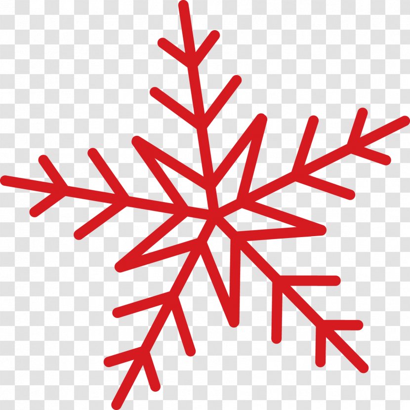 Snowflake Printing Sticker - Snow - Red Transparent PNG