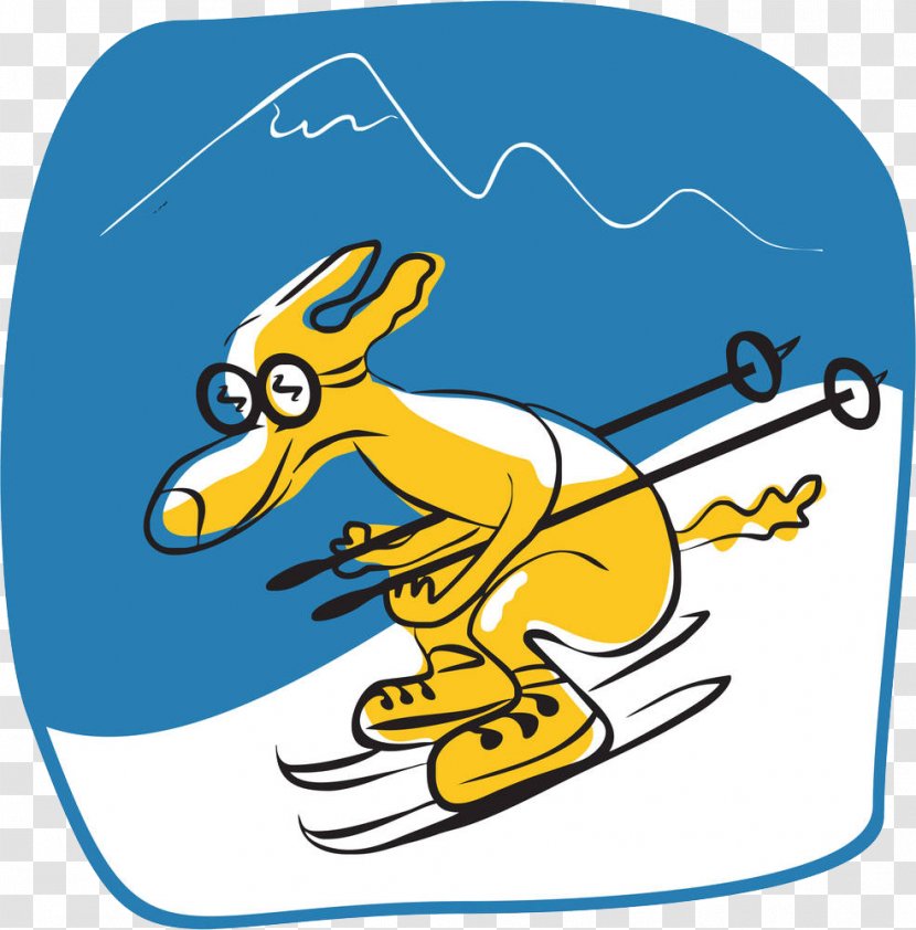 Dog Stock Illustration Clip Art - Yellow - Ski Wolf Transparent PNG