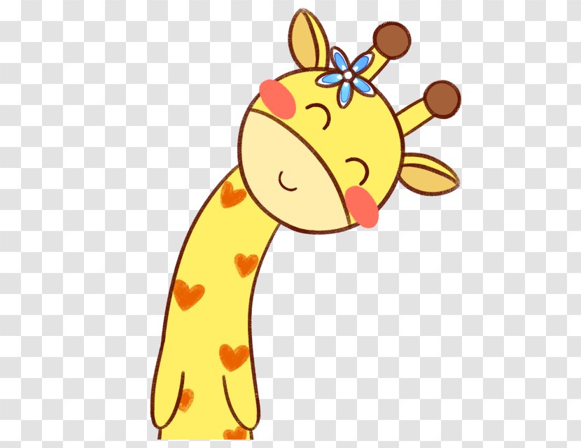 Northern Giraffe Cartoon Q-version - Hand-painted Transparent PNG