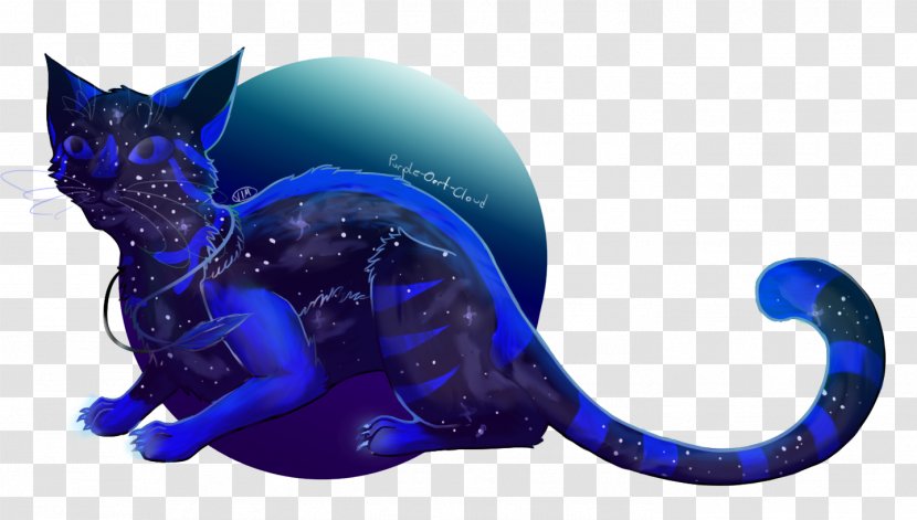 Cat Oort Cloud Drawing Blue Tail - Carnivoran - Purple Transparent PNG