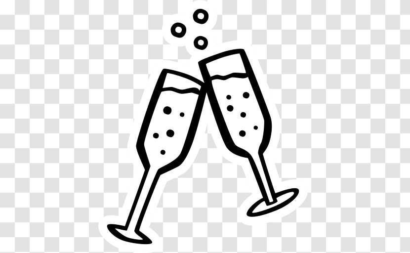 New Year's Day Drawing Eve Clip Art - Black And White - Party Cheers! Transparent PNG