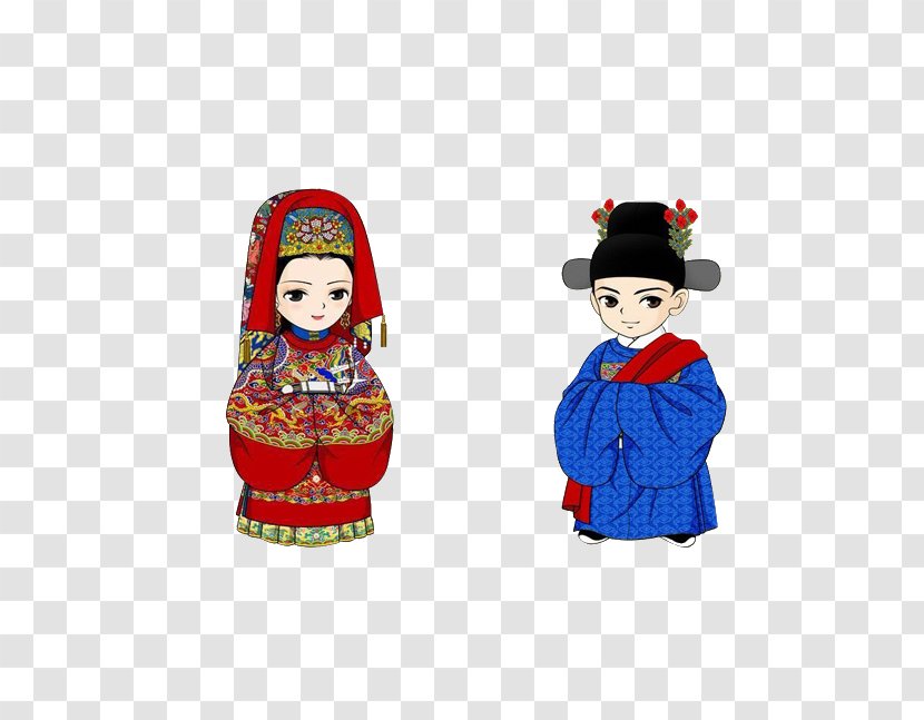 Han Dynasty Wedding Emperor Of China Zhongyuan Bridegroom - Bride And Groom Transparent PNG