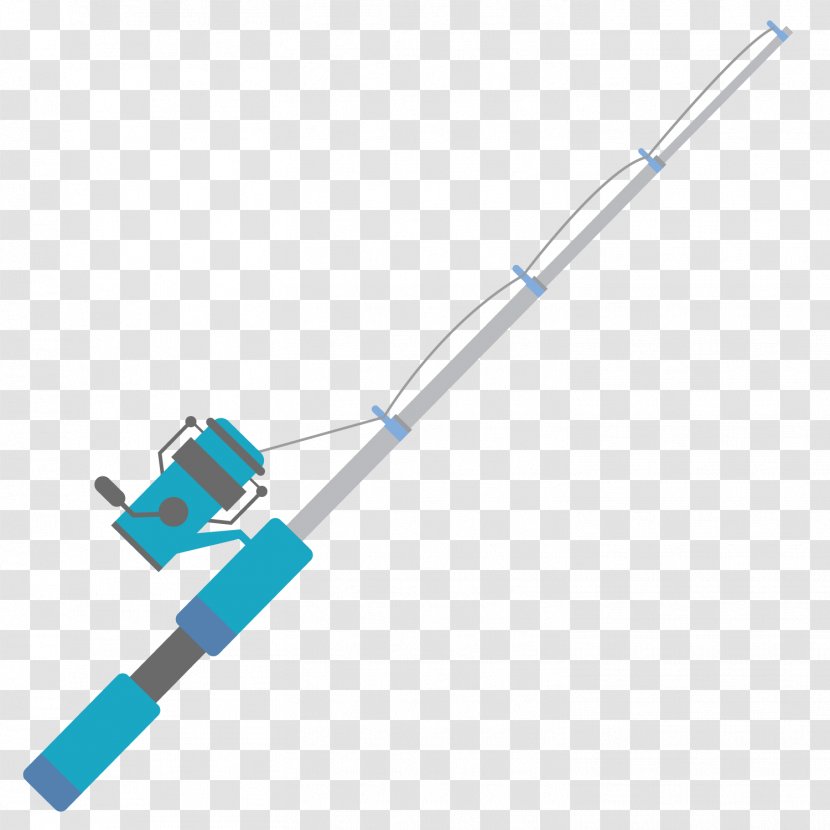 Fishing Angling Cartoon - Blue - Vector Tools Rod Transparent PNG