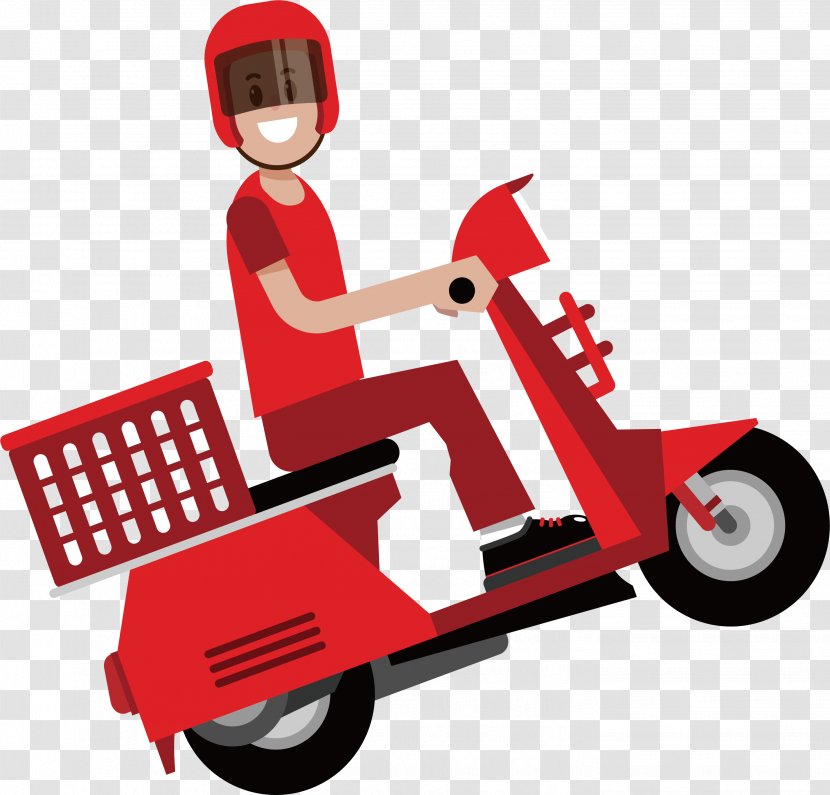 Delivery Take-out Courier Euclidean Vector - Technology - Motorcycle Couriers Transparent PNG