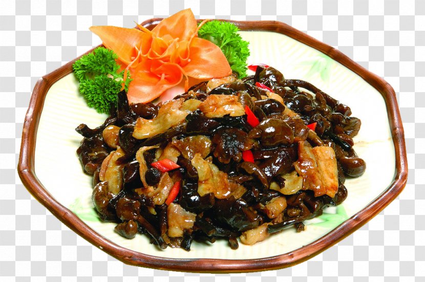 Shanghai Cuisine Chinese Mushroom Food Asian Hazel - Pork Fried Mushrooms Transparent PNG