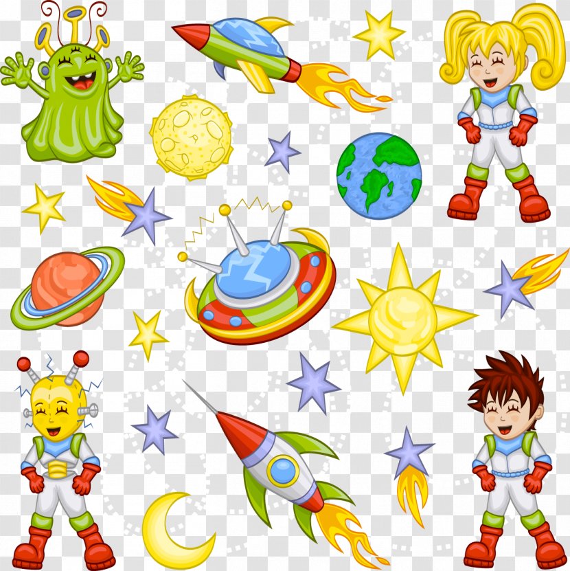 Cartoon Space Illustration - Art - Vector Transparent PNG