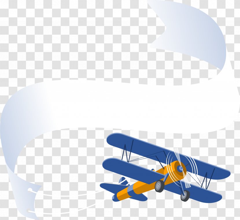 A Cartoon Plane Pulls Flags - Aerospace Engineering - Antique Aircraft Transparent PNG
