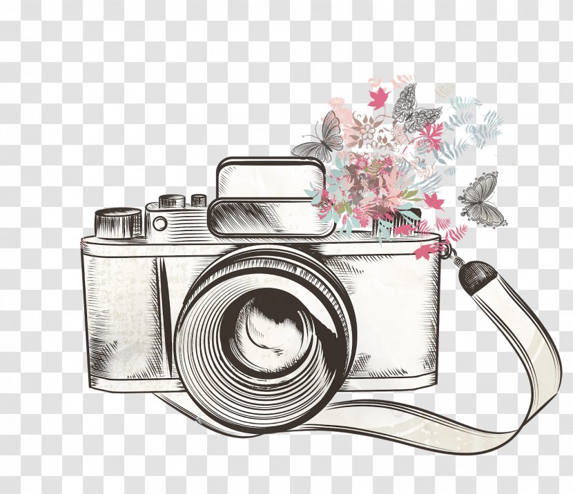 Camera Drawing Photography - Logo - Vintage Transparent PNG