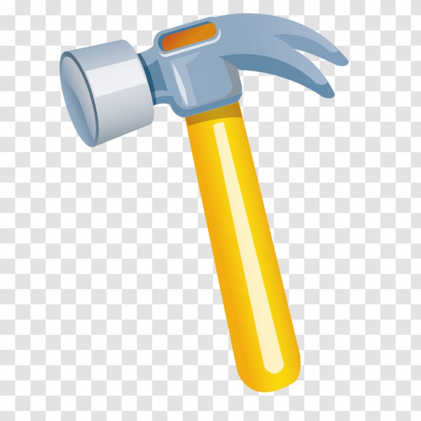Hammer Hand Tool Illustration - Yellow Vector Material Transparent PNG