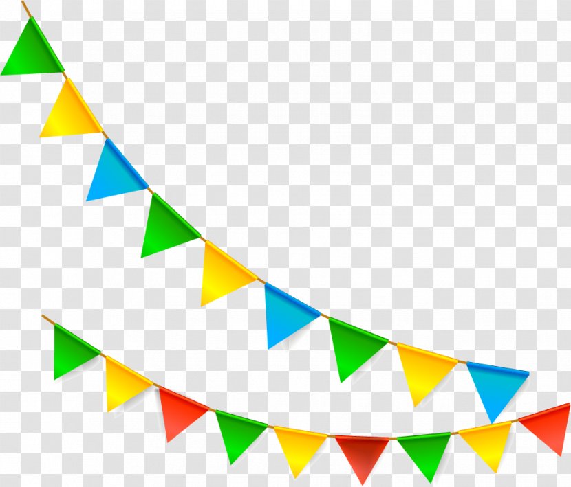 Bunting Flag Pennon - Cartoon Flags Hanging And Pennants Transparent PNG