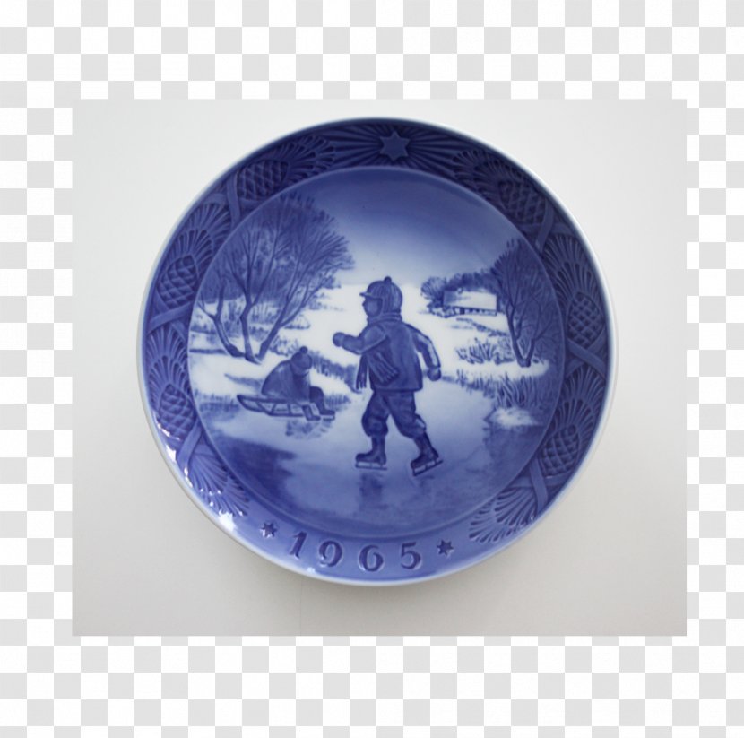 Danish Christmas Plates Royal Copenhagen Bing & Grøndahl Blue And White Pottery - Plate Transparent PNG