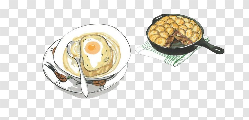 Breakfast Painting Illustration - Cuisine - Apple Pie And Soup Transparent PNG