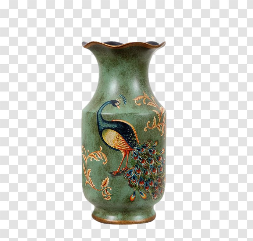 Ceramic Vase - Jug - European Peacock Flower Pots Transparent PNG