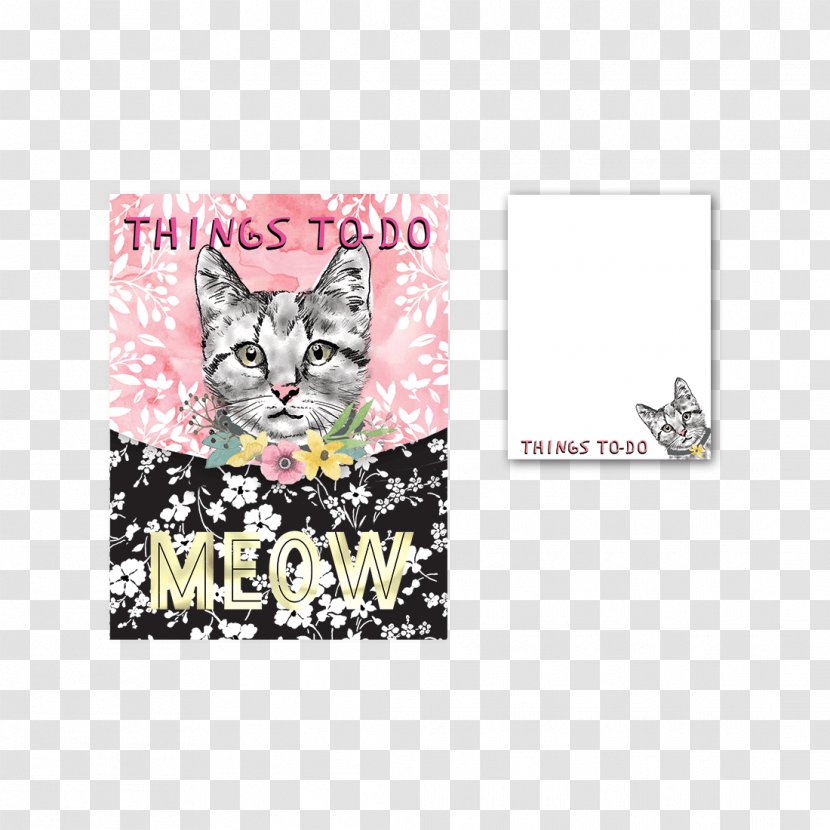 Whiskers Notebook Cat Pink M Font Transparent PNG