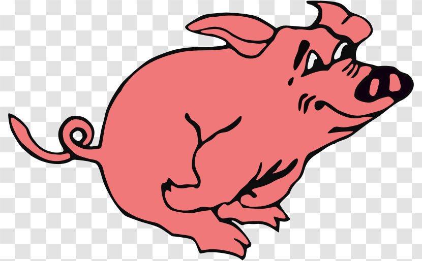 Pig Free Content Clip Art - Tree - Red Cartoon Jump Transparent PNG